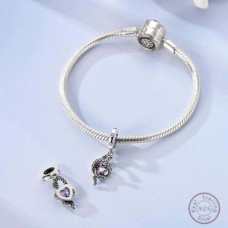 New Arrival Charm Beads Small Snake Copper Pendant 3Mm Diy Party Christmas Exquisite Jewelry Making Gift