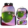 Green Hair Monster Grinch School Bag Campus 12345th and 6th Grade Backpack Lightweight Weight Loss Computer Bag Three-piece Set