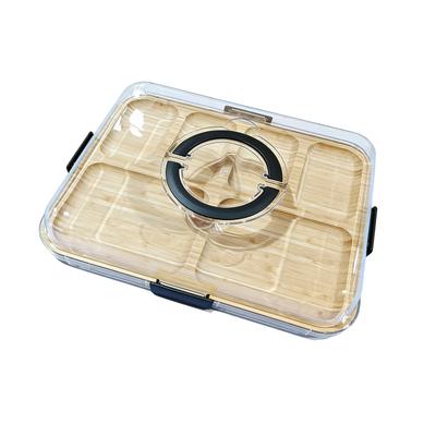 Bandeja para alimentos de seis compartimentos | Bandeja portátil para alimentos y aperitivos, adecuada para queso, verduras, fiestas, picnics, cocinas domésticas y bufés al aire libre.