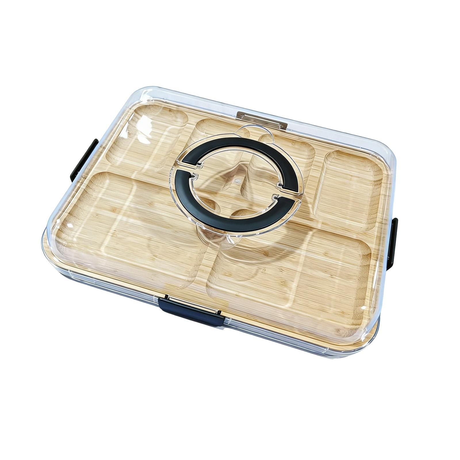 

Six-compartment Food Tray | Portable Food And Snack Tray - Suitable For Cheese, Vegetables, Parties, Picnics, Home Kitchens, And Outdoor Buffets.