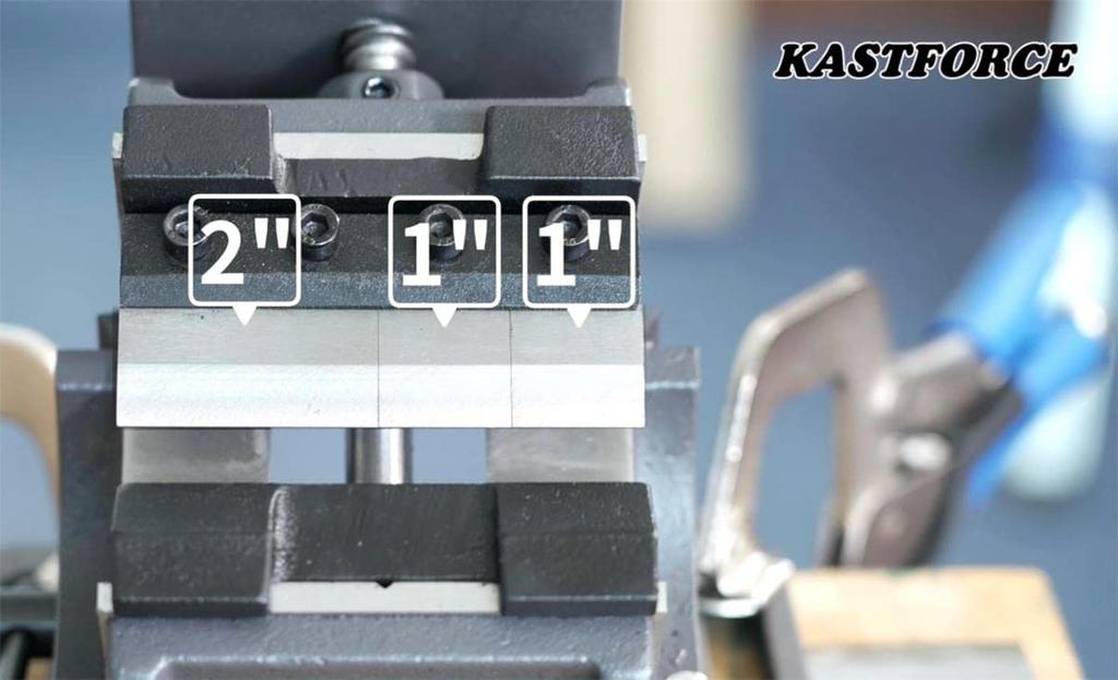 KASTFORCE KF5007 Metal Bender with Metal Brake Bends Up To 2mm Mild Steel and 4-inch (100mm) Vise-Mounted Attachment. (14-gauge) 3.17mm (1/8-inch)