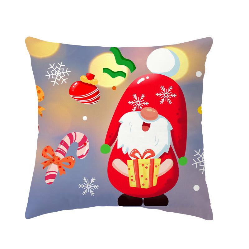 Limited Christmas Cartoon Cute Santa Claus Pillow Cover Cross-Border Christmas Tree Cushion
