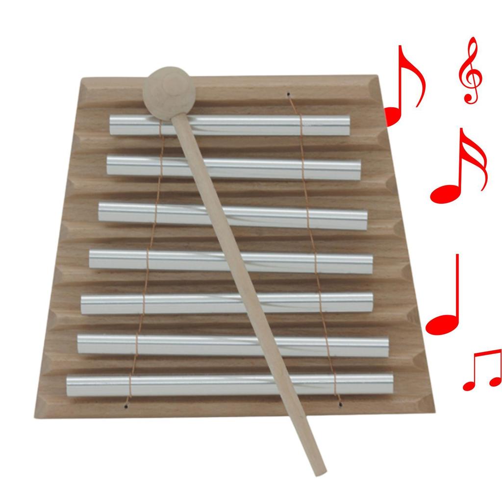 7 Tone Hand Chime Bell Sensory Toy Yoga Early Learning Development Bell Chime with Mallet for Kids Holiday Gifts Children