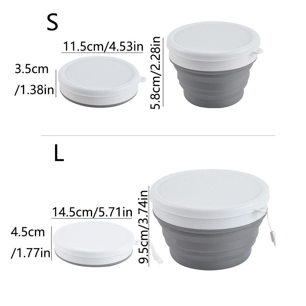 Food Grade Portable Food Container Lid Folding Lunch Box BPA-Free Silicone Foldable Bowl  Hiking