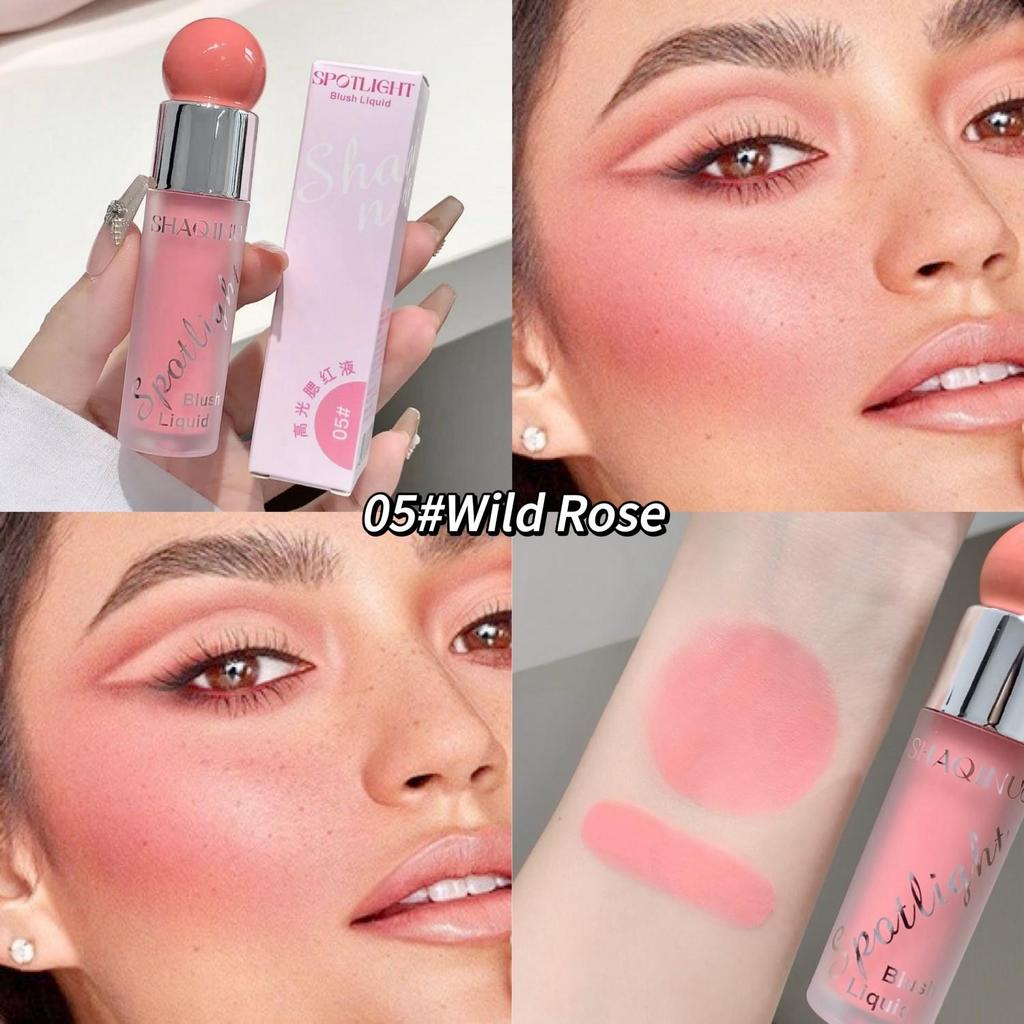 SHAQINUO Radiant Liquid Blush & Highlighter Duo 12h Dewy Glow Lightweight Water-Gel Buildable Mirror