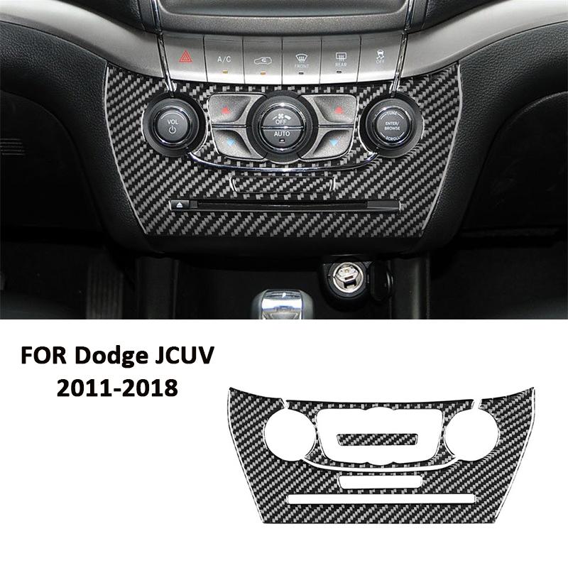 

4PCS Carbon Fiber Car Power Window Lifter Buttons Switch Panel Trim Frame Decoration Interior Sticker For Dodge JCUV 2011-2018 чорний