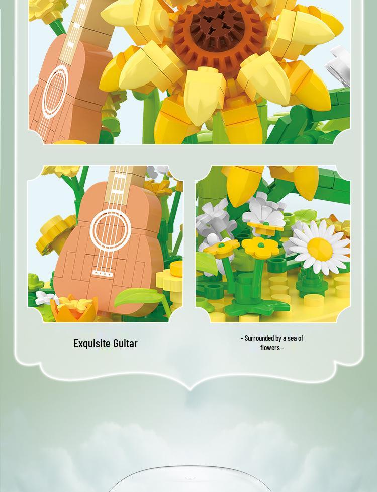 BeleDi Blumen-Spieluhr DIY Bausatz: Mikro-Bausteine für ein lehrreiches Schmuckstück und Geburtstagsgeschenk für Mädchen.