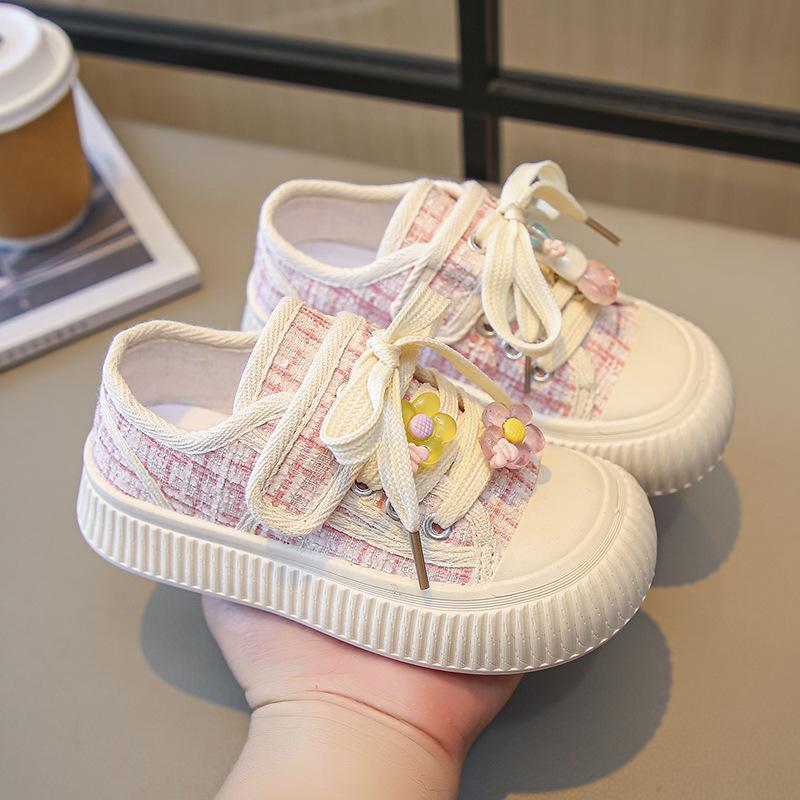 Spring Kids Canvas Shoe New Fashion Versatile Girl Shoe Breathable Simple Thick Soled Casual Shoes Retro Anti Slip Girl Sneakers