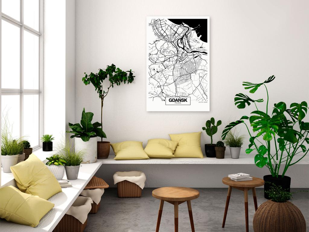 Obraz - Mapa Miasta: Gdańsk (1-Częściowy) Pionowy