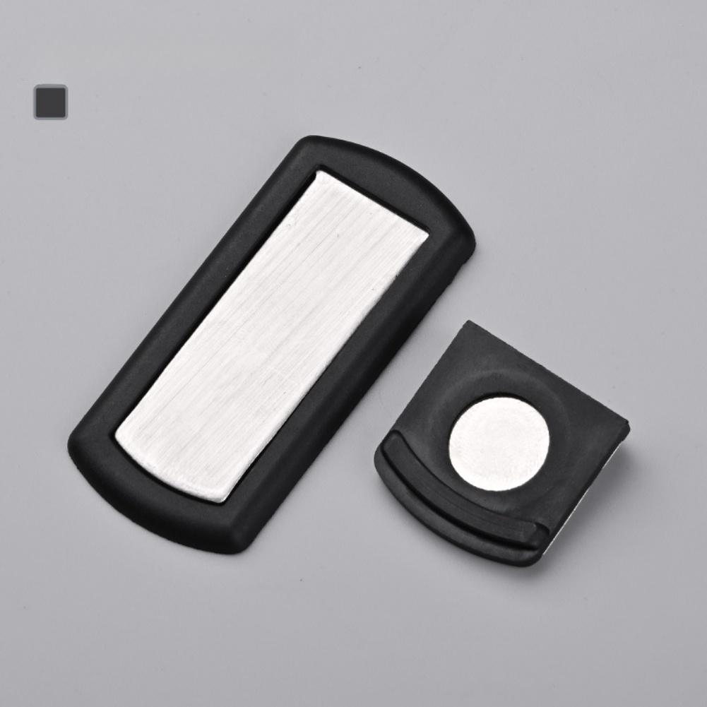 

1pc Ultra Thin Magnetic Door Stop No Drill For Wall Protector For Glass Aluminum Frame Bathroom Doors Easy Installation чорний