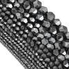 2-10mm Natural Hematite Stone Beads Black Faceted Loose Spacer Beads For Jewelry Making DIY Crafts Bracelet Necklace Accessories
