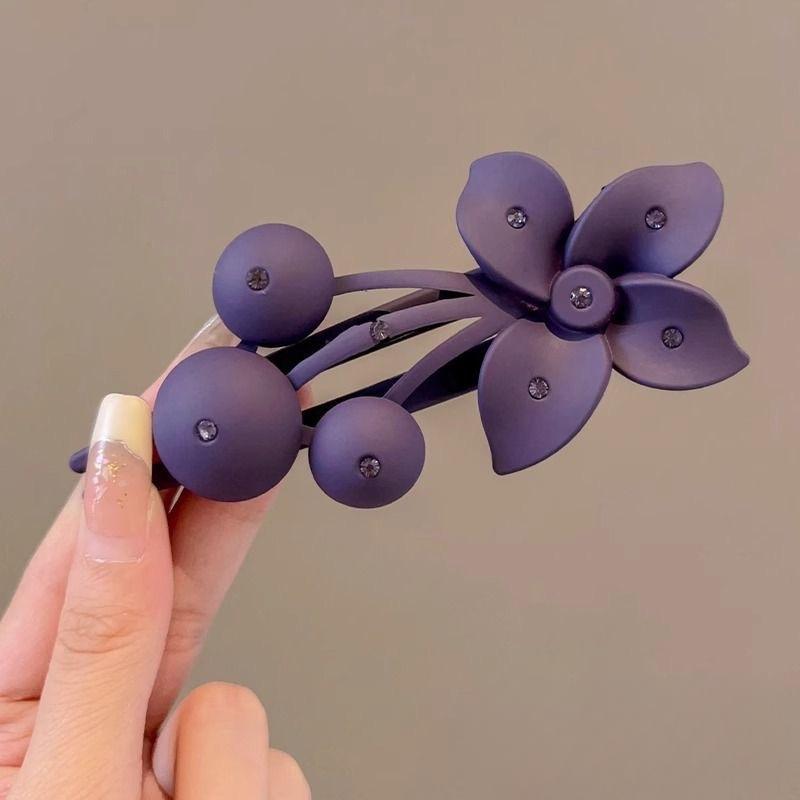 

Заколки для волос с цветами, женские заколки для затылка, аксессуары для заколок для волос, большие зажимы-уточки, заколки для волос фиолетовый