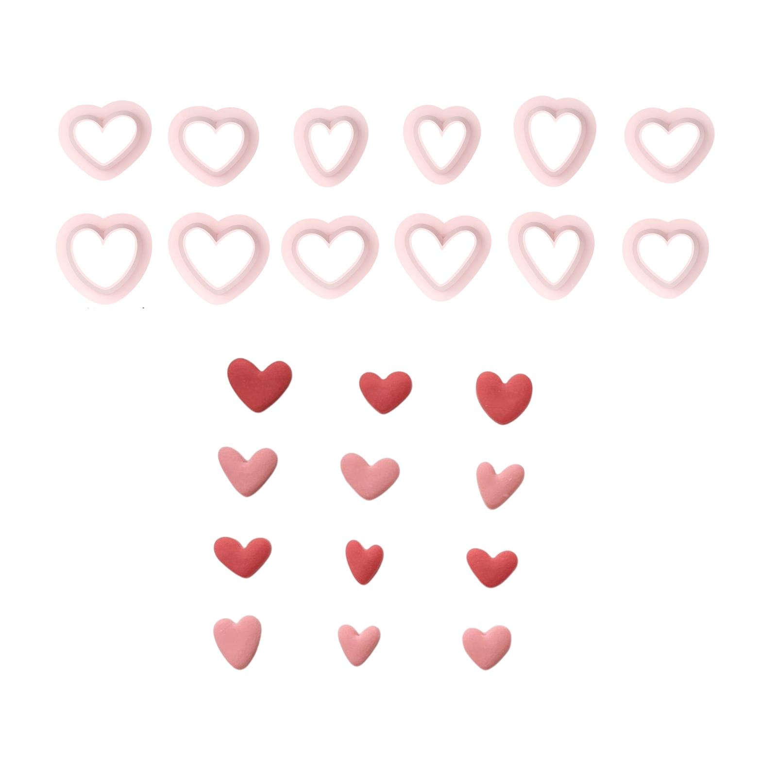 

Набор из 12 многофункциональных маленьких сердечек из полимерной глины, набор для изготовления украшений на День святого Валентина для сережек и ожерелий