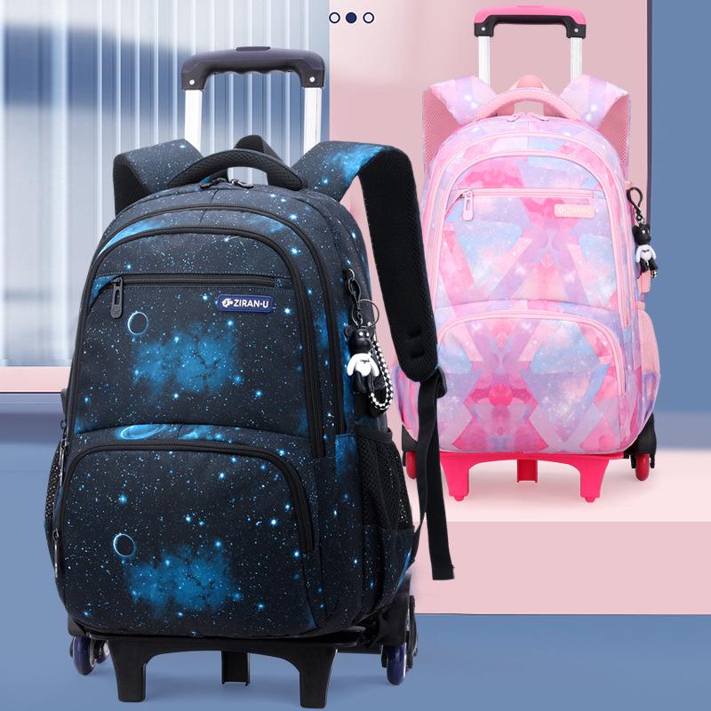 Lightweight Trolley Backpack for 3-6 Grade Students – Stair-Climbing Design for Boys and Girls