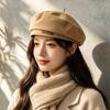 Autumn and Winter New Woolen Beret Fashionable British Style Painter Hat Retro Versatile Face Small Beret