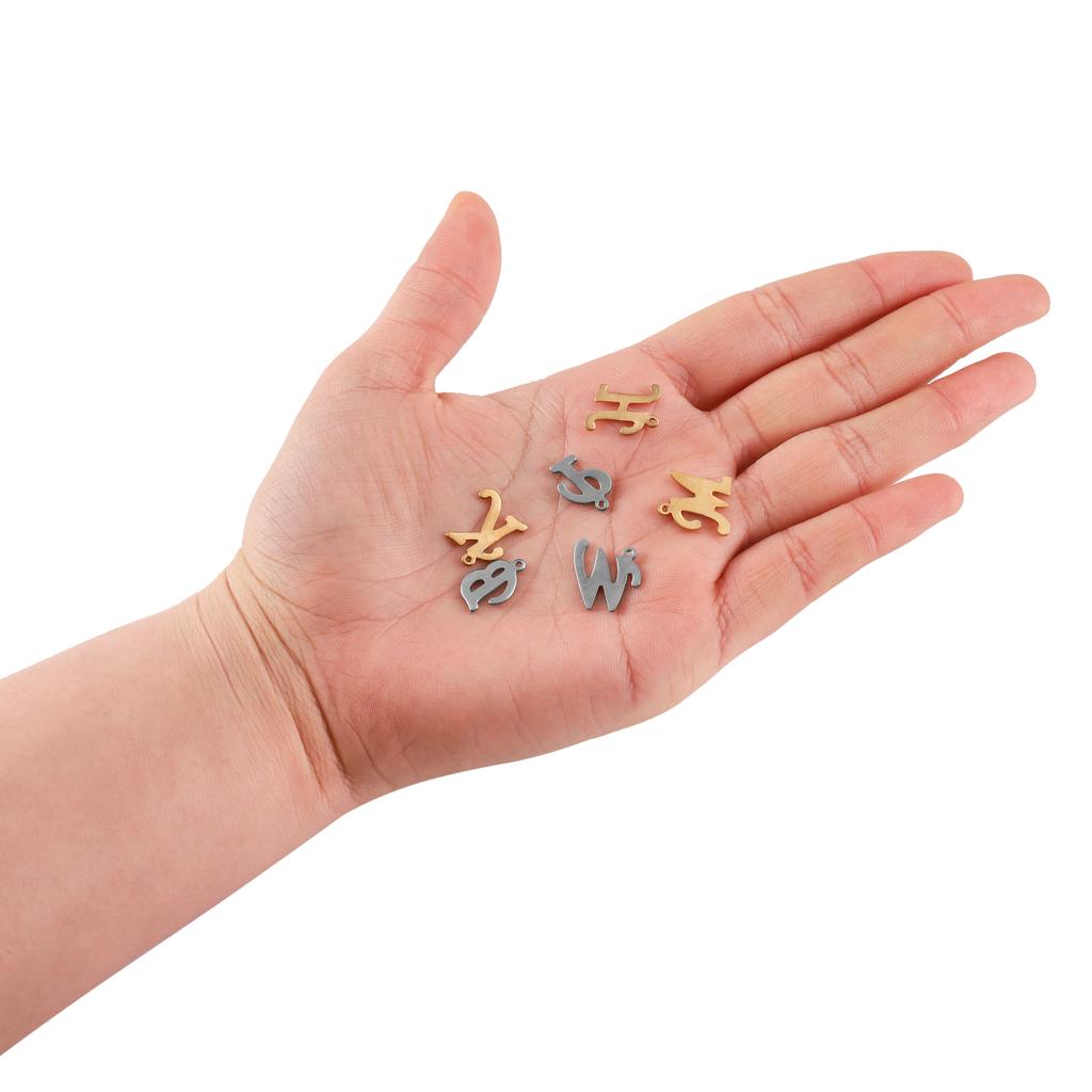 30Pcs Gold Color Stainless steel English Alphabet Letters Charms Pendants A-Z DIY Craft Bracelet Jewelry Making Accessories