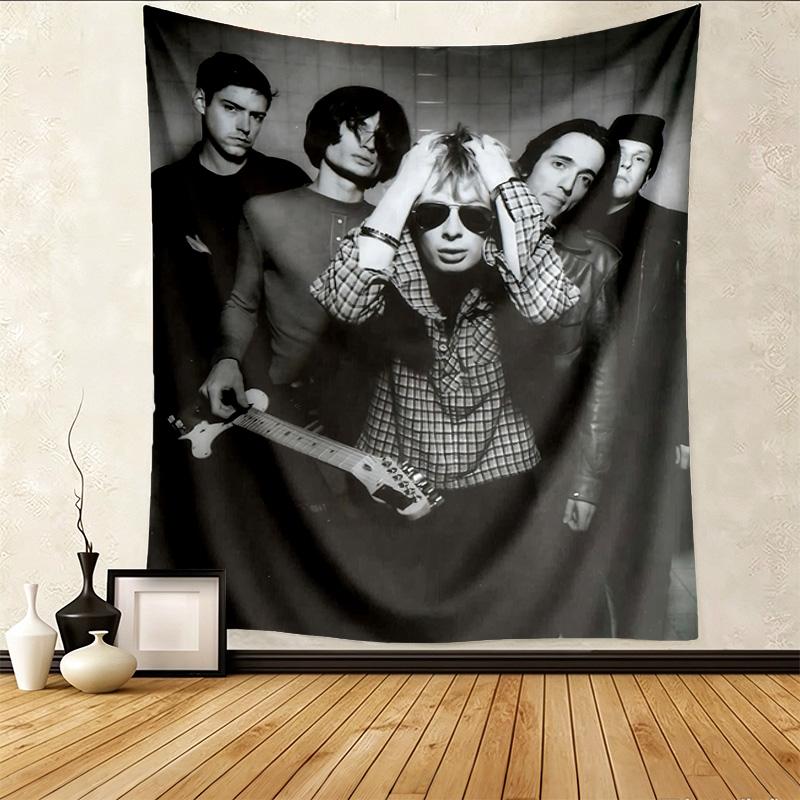 Rock Band Pattern Tapestry Wall Hanging Boho Aesthetic Wall Blanket For Bedroom Living Room Dorm Home Wall Decor