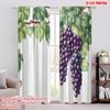 2pcs,2D Plane Printing Curtain Popular Grape Vines Durable 100% Polyester Fabric (without Rod) Gifts Use for Bedroom Living Room