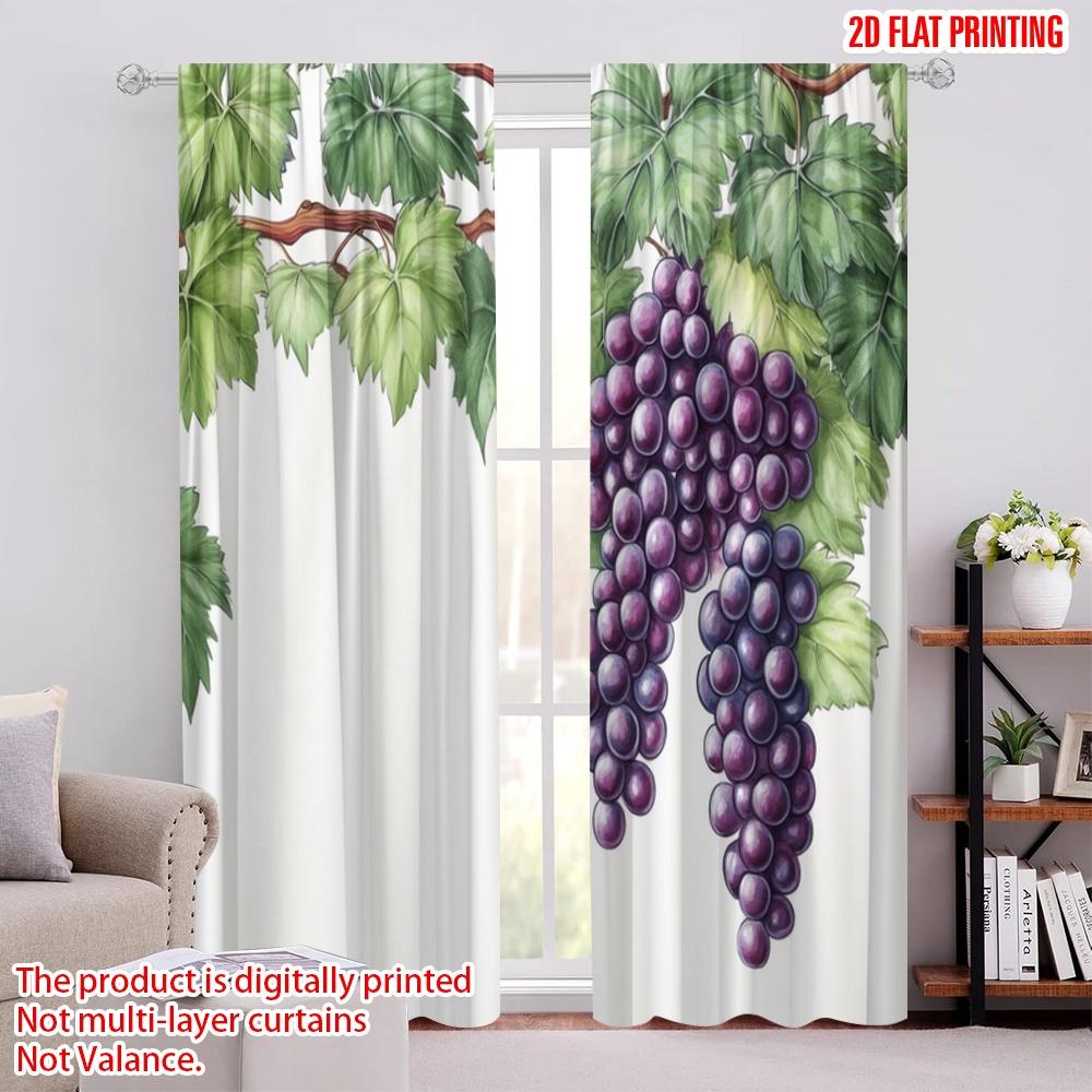 

2pcs,2D plane printing Curtain Popular Grape Vines Durable 100% Polyester Fabric (without rod) Gifts Use for Bedroom Living Room 52.50 × 116.00 cm 2 pcs
