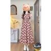 2026 Plus Size French V-neck High-waisted Print Dress - Elegant Slimming Summer Style for Women