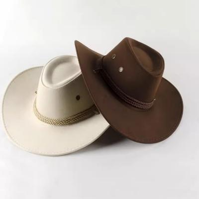 Cowgirl Jazz Hat Vintage Big-Edge Sun Hat Suede Western Cowboy Hat Comfortable For Western Themed Party Daily Music Festival