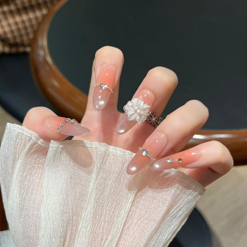 Cat's Eye Wearing Nail Pure Hand-made Nail Piece Fake Nail Wearing Nail Piece Advanced Sense Thin Dog Long