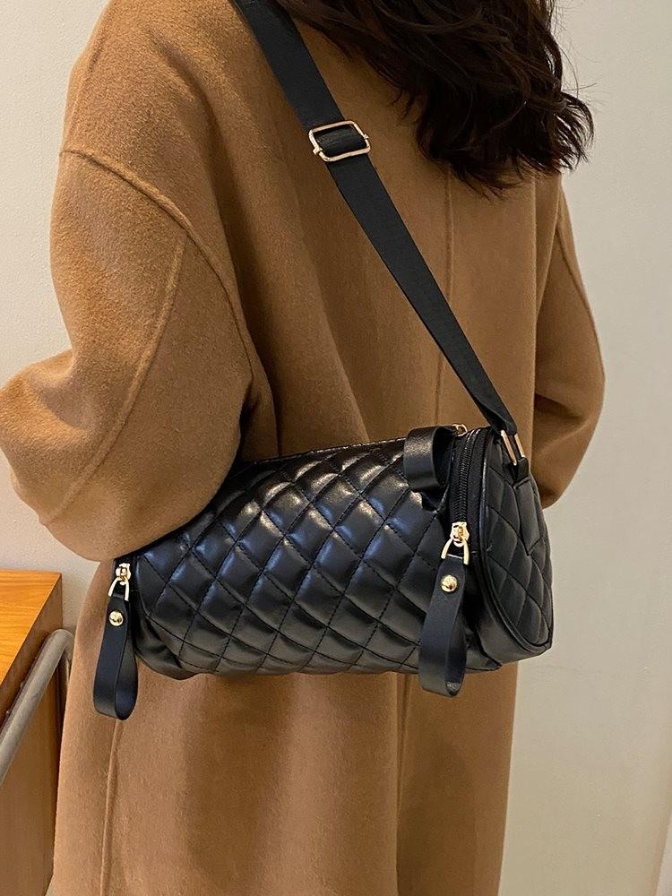 Fashion-forward Cylinder Shape Women's Sling Bag Ideal For Daily Use With Soft Pu Material