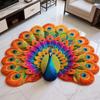 Soft Peacock Carpet Non-slip Door Gasket Portable Blanket  for Living Room Tea Table Bedside