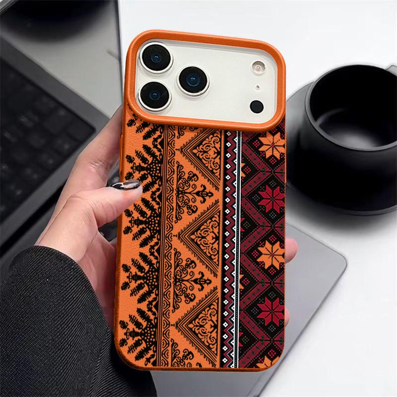 Vintage Totem Pattern TPU Phone Case For iPhone 17 16e 16 15 Pro Max 14 13 12 Pro Max 11 Air Soft Leather Texture Silicone Cover