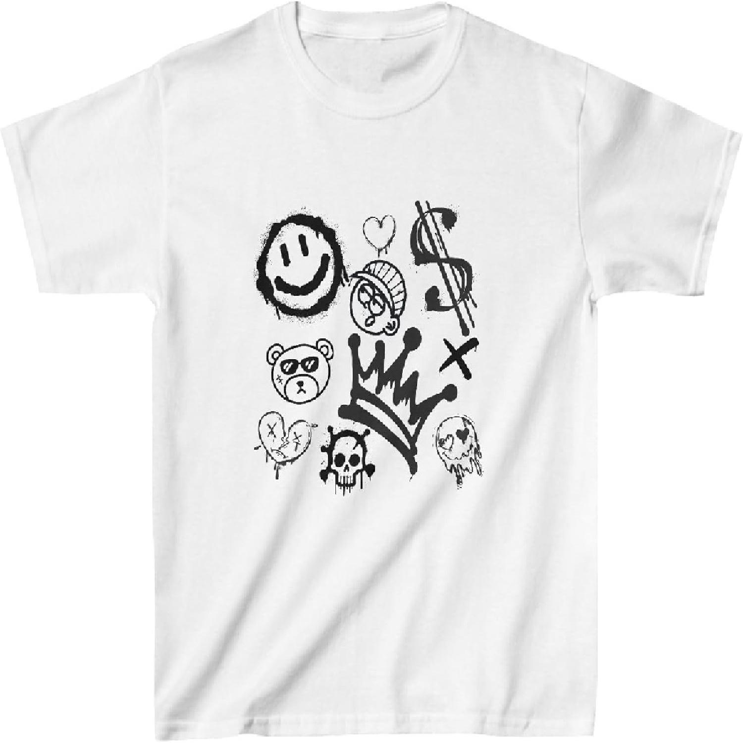 Graffiti Tattoo Style Boys T-Shirt Cool Urban Street Art Graphic Tee for Kids - Trendy & Edgy Design for Boys S