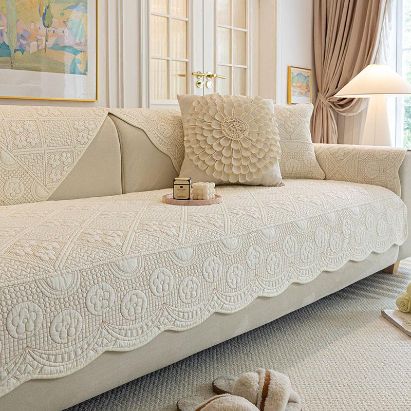 Four Seasons Universal Cotton Sofa Cushion Fabric Anti-Slip Cushion Light Luxury Sofa Cover Simple Sofa Cover Full Cover
