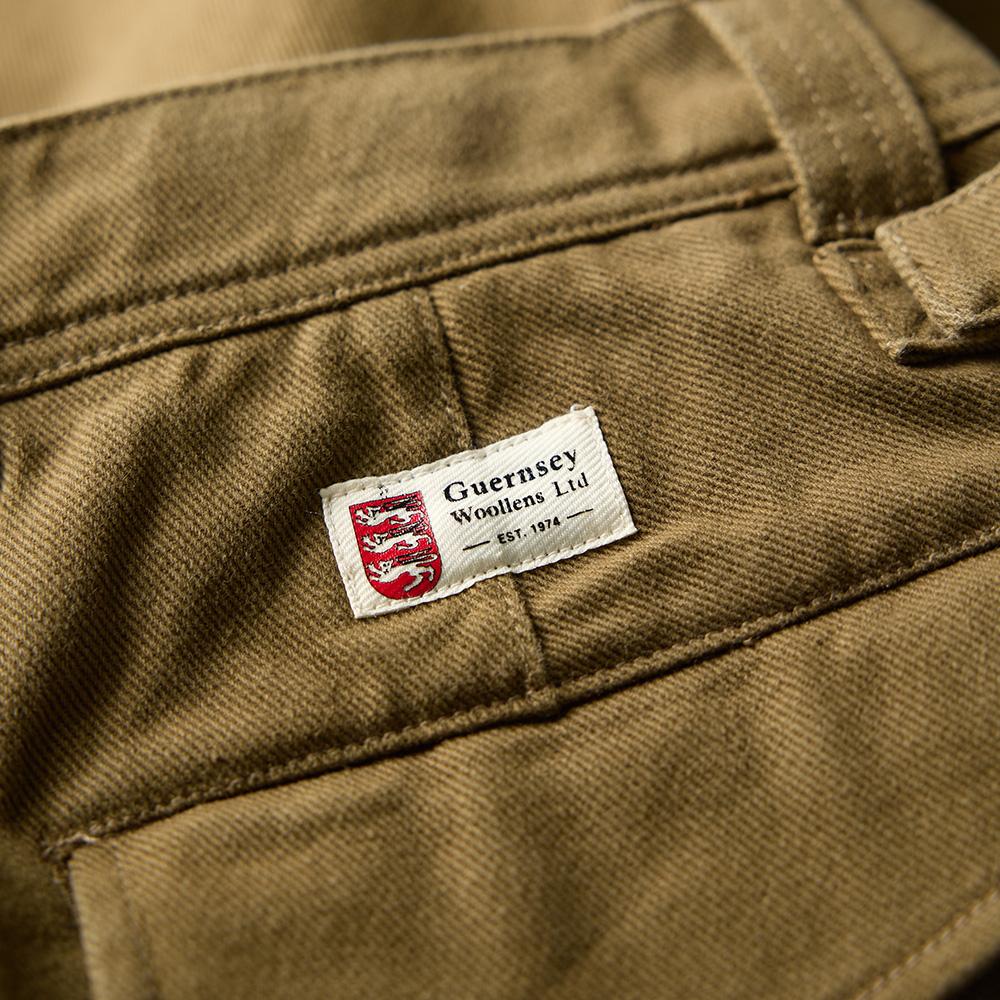 Geonjiulleunseu Cotton Wide Chino Pants - Olive