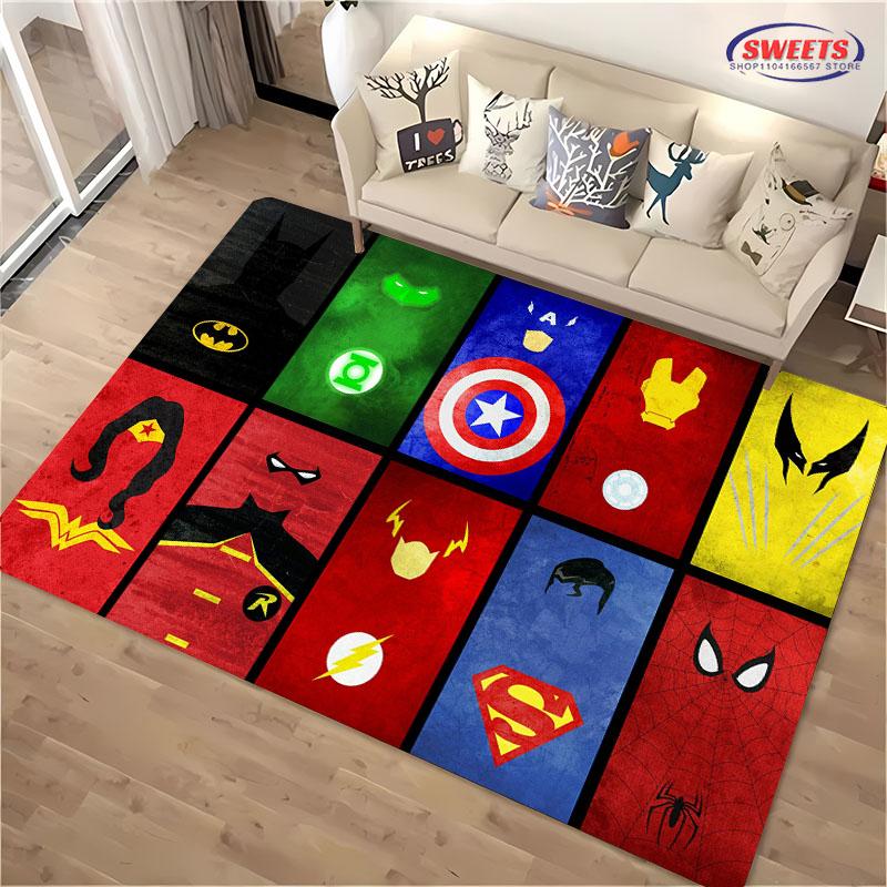 Nové police! 3D Klasický koberec s logem DC, Obývací pokoj Ložnice Kancelářský prostor Dětský pokoj dle výběru, Protiskluzová Strojově pratelná rohož