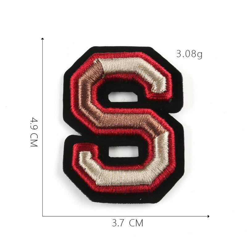 Duoku Embroidery 26 English Letters Three-Dimensional Embroidery Hat Emblem Badge Ironing Velcro Patch Clothing Accessories Cloth Sticker