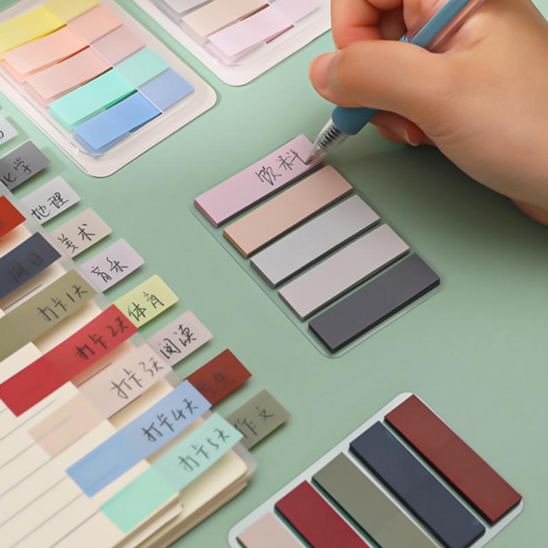 100 arkuszy w stylu Vintage kolorowe karteczki samoprzylepne notatnik zakładki indeksowe zakładki artykuły papiernicze