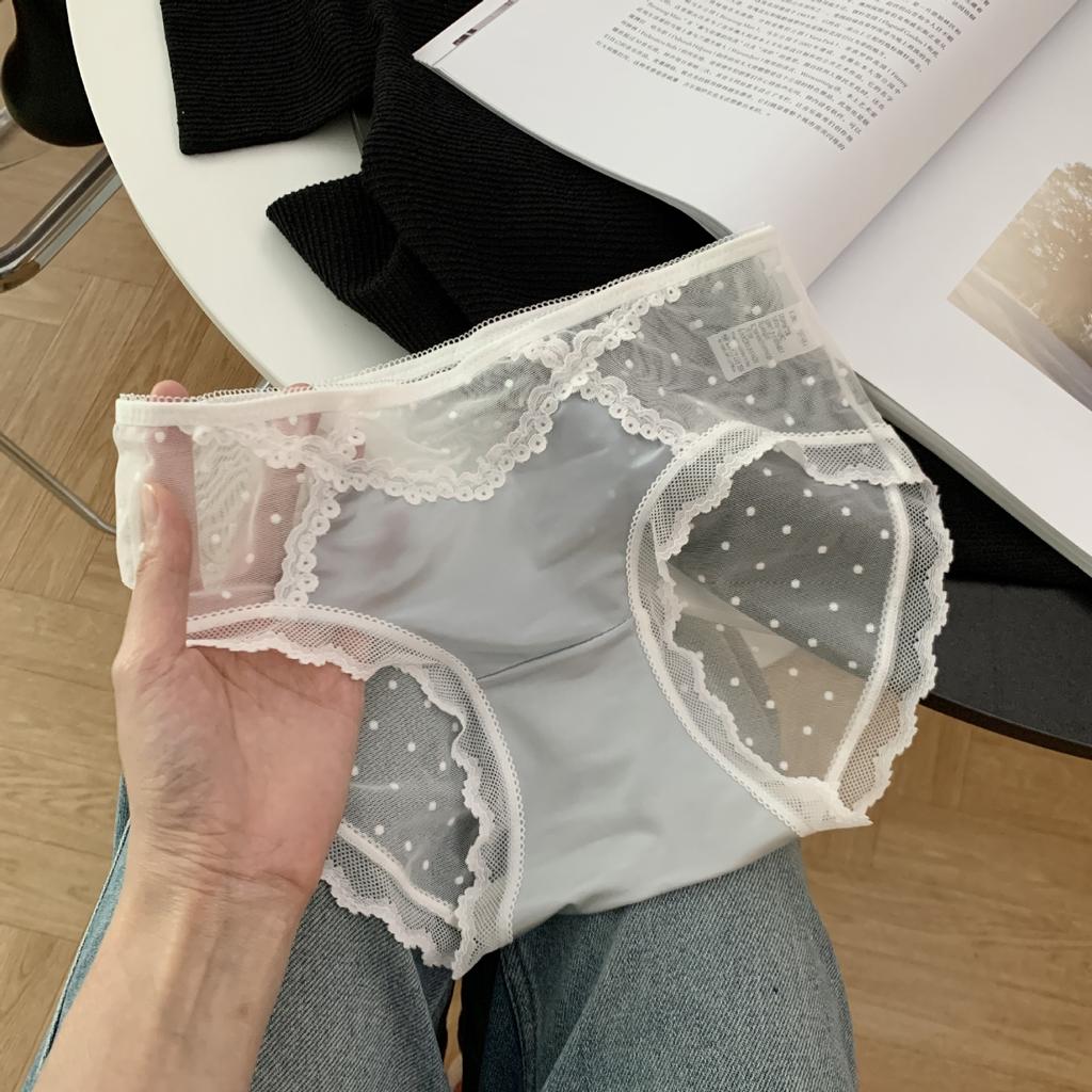 Damskie Majtki Koronkowe Siateczkowe 10A Antybakteryjne Niskie