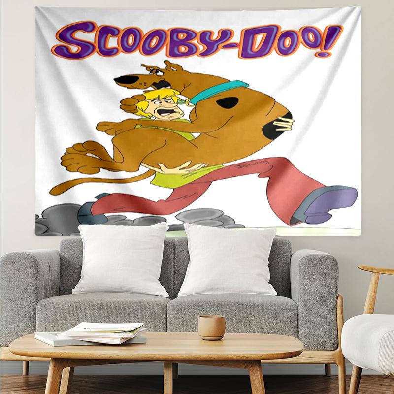 Scooby-Doo Print Tapestry, Backdrop, Easy Setup, Ideal for Bedroom, Office & Living Room, with Aesthetic Wall Hanging Decor.