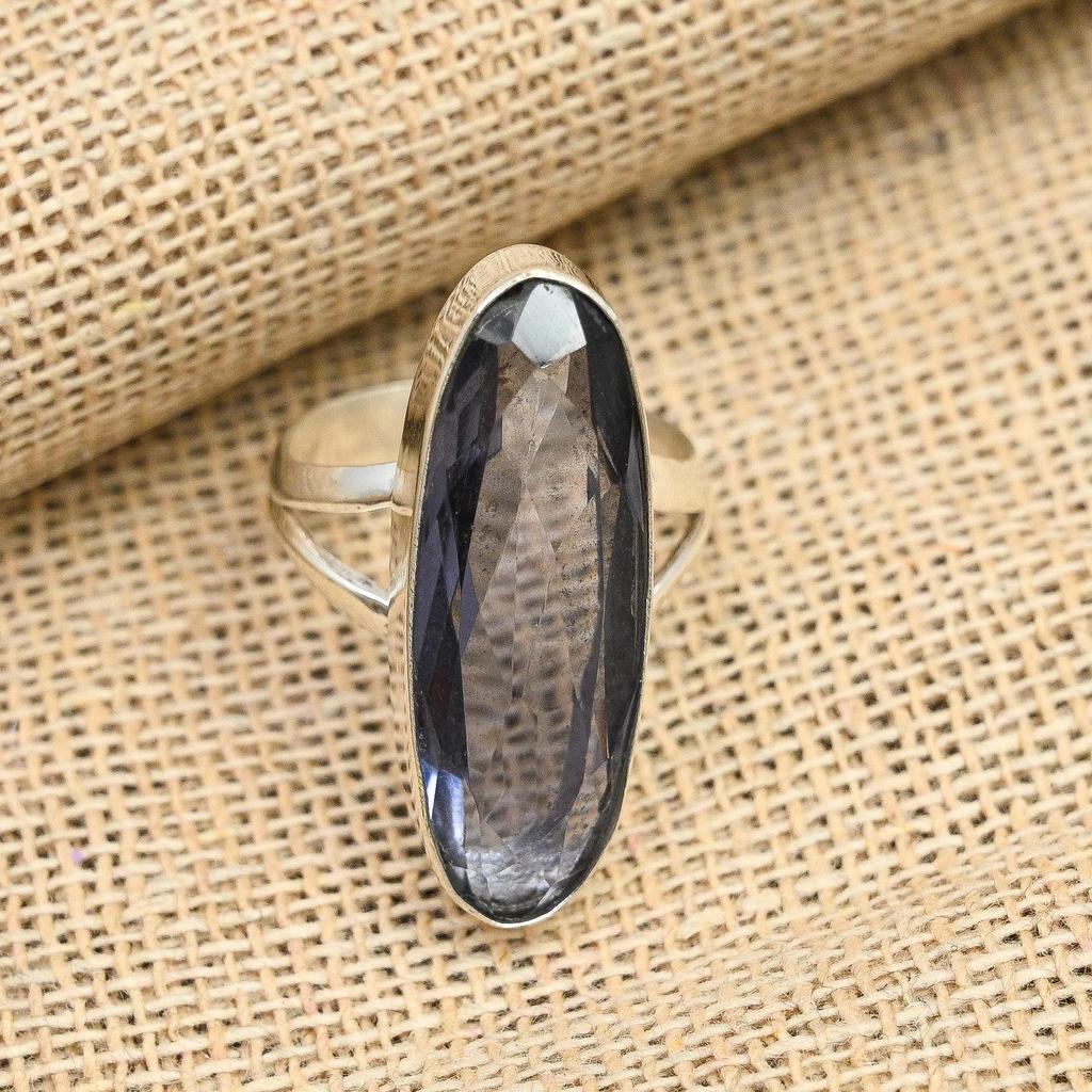 Iolite Gemstone Handmade 925 Sterling Silver Jewelry Lovely Ring For Her