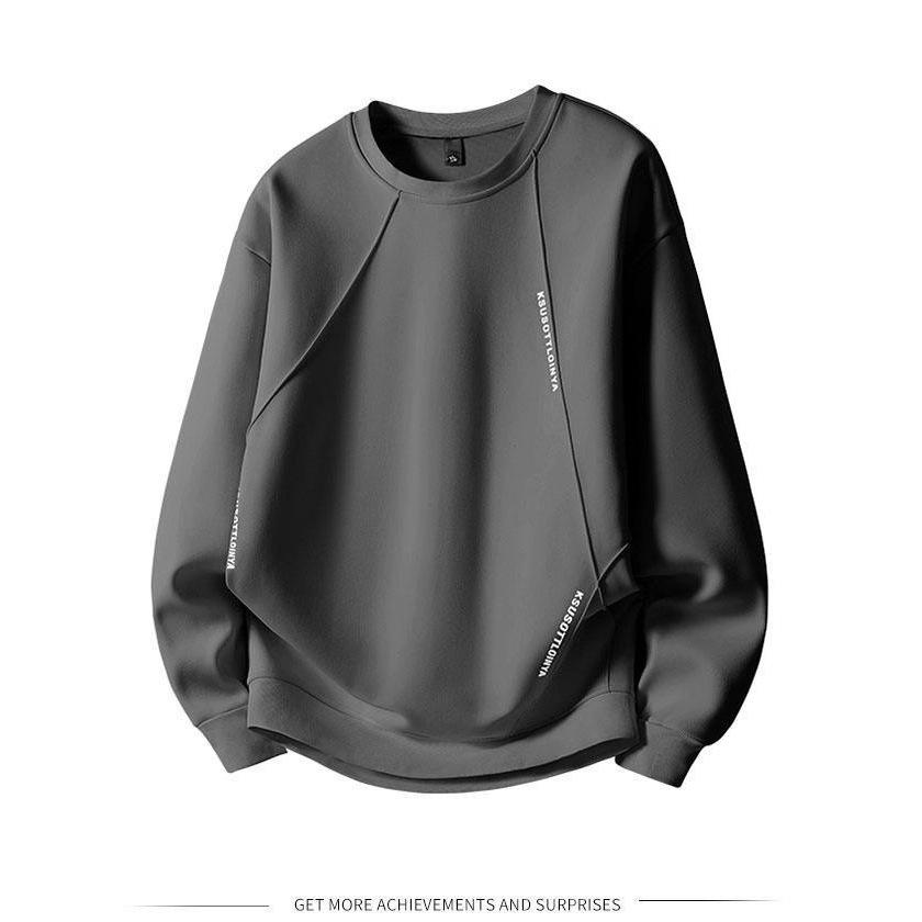 8XL Men's Casual American Style Hoodie: Round Neck, Long Sleeve Pullover for Spring and Autumn.