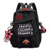 Rucsac Negru cu Tematică Stranger Things pentru Campus, Zilnic, Timp Liber