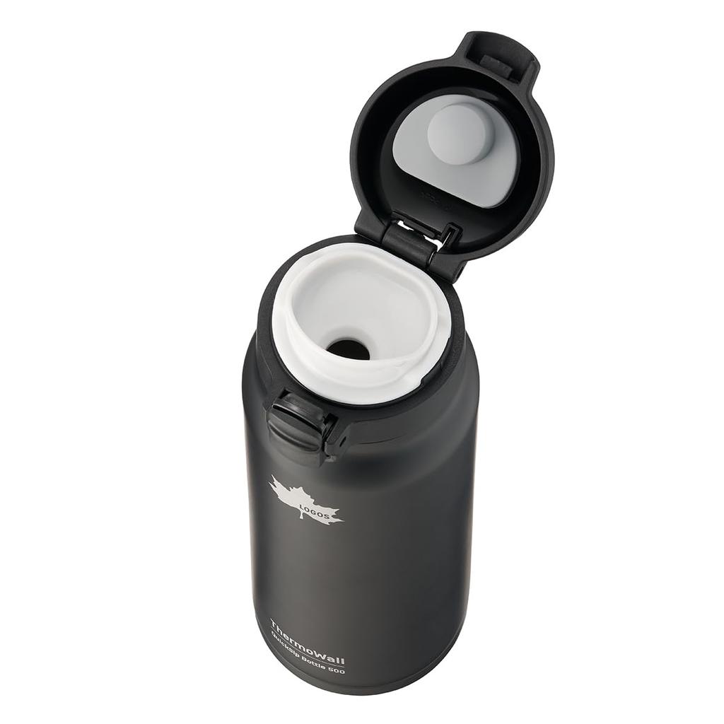 LOGOS ThermoWall Vacuum Insulated Bottle 750ml Ice Gray 81286012 Camping Mug Bottle Slim Design Lightweight Keeps Drinks Cold and Hot Direct Drinking