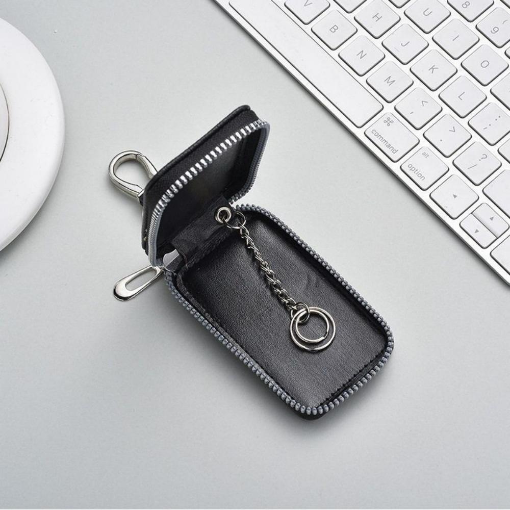 Unisex Key Bag Wallet Keychain PU Leather Zipper Women and Men's Car Key Case Waist Hanging Housekeeper Keys Storage Coin Pouch