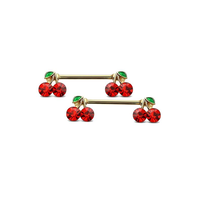 1 stk Søt Kirsebær Zirkon Brystring For Kvinner Kroppspiercing Smykker Sexy Metall Nippelring Brystpiercing Ornament