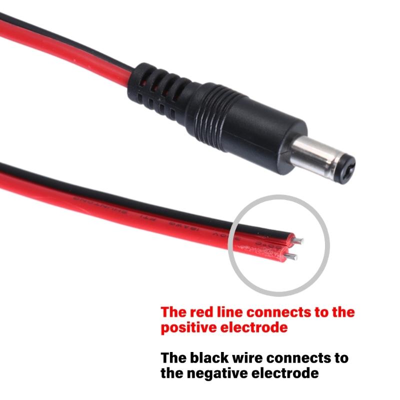 Kabel 18AWG DC5.5x2.1mm Przewód 5.5x2.1 Złącza Męskie/Żeńskie Przewód Adapterowy Linia do Światła LED Kamery Monitoringu