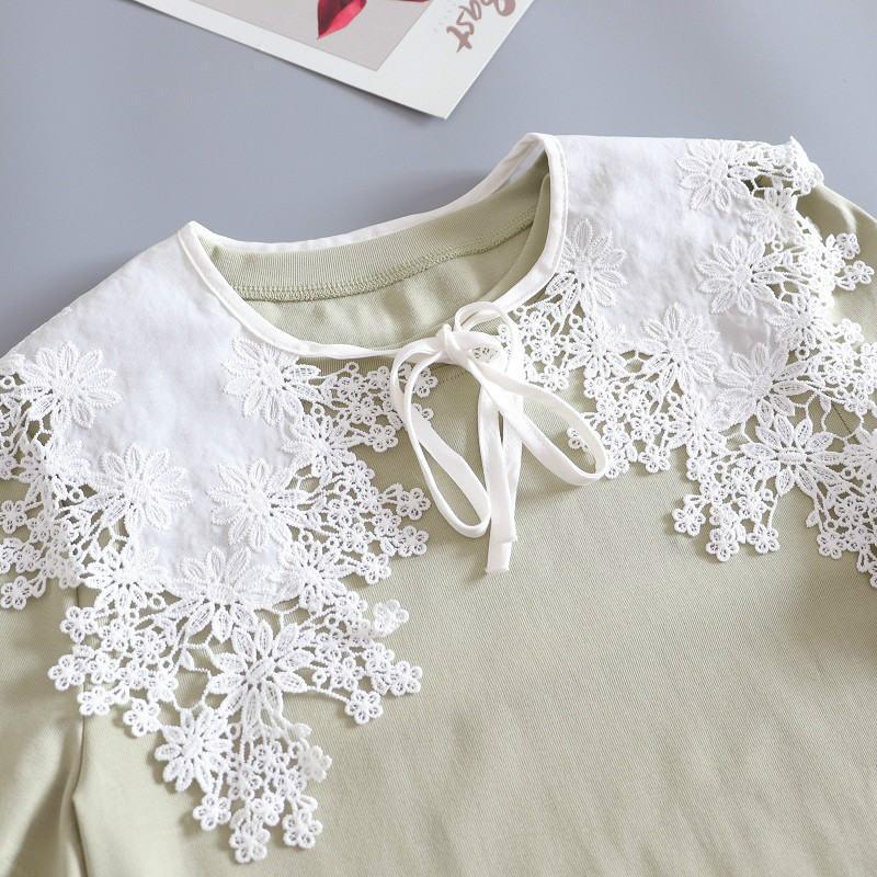 Fashion Embroidery Hollow Cotton Finished Lace Fake Collar Shawl Shopping Travel Camping Party Personalized Decoration Cloak