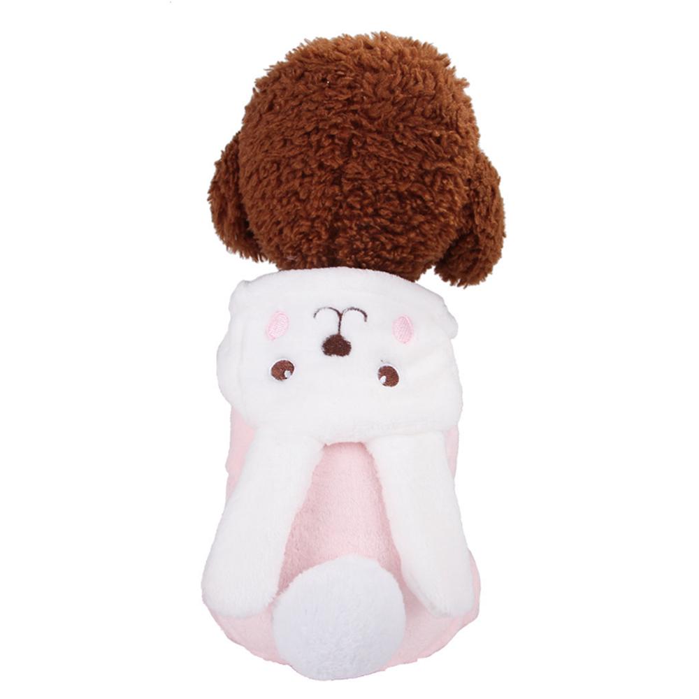 Warm Dog Coat Winter Coral Coat Lovely Rabbit Outfit Pet Dog Windproof Clothes Hoodie Pet Supplies