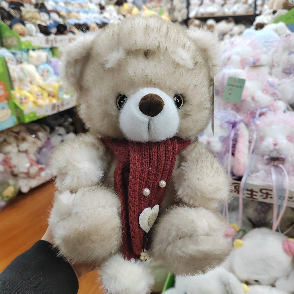 

Teddy Bear Plush Toy With Pp Cotton Filling For Kids Birthday Gift Scarf