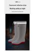 DR.ARCTIC Men's Reflective Ankle Rain Boots - Stylish, Round Toe, Anti-Slip.