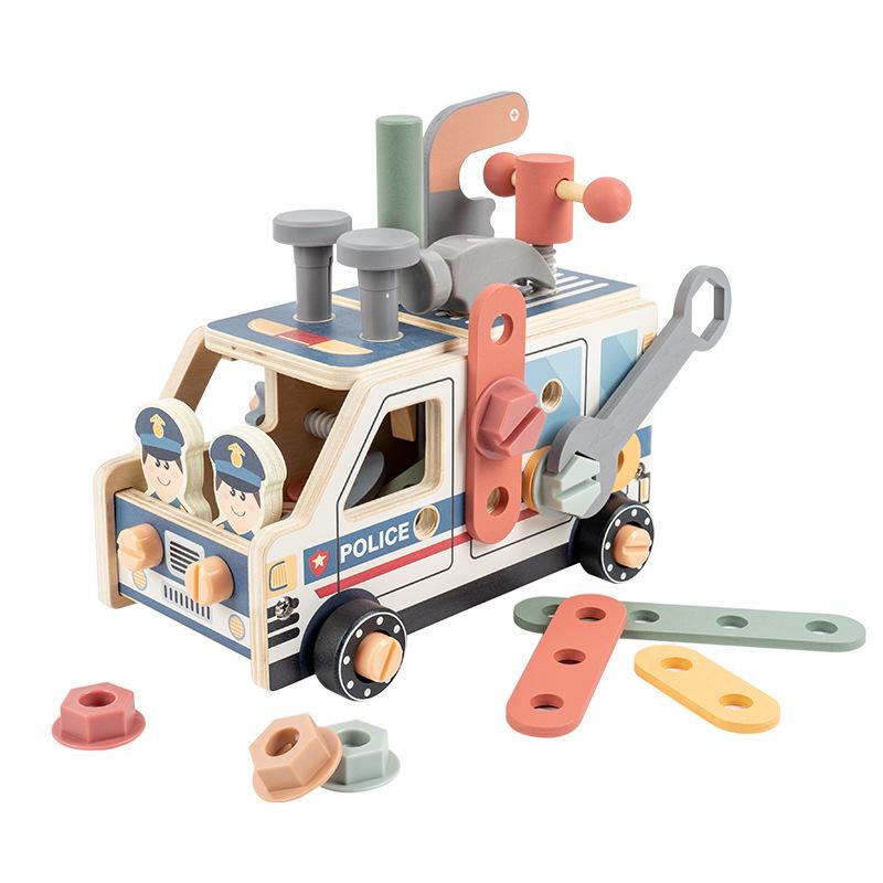 Children's Wooden Educational Tool Cart: Disassemble & Assemble Nuts and Screws for Hands-On Learning