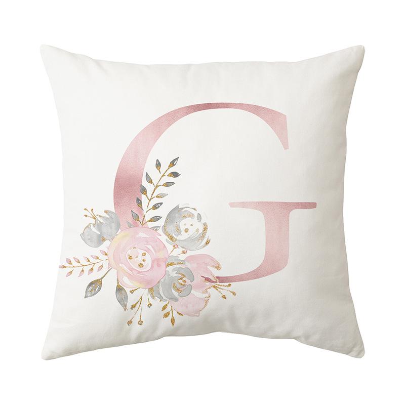 26 Letter Printed Cushion Cover Modern Simple Home Sofa Decoration Cushion Cover Bedroom Cushion Cover